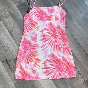 Forever 21 Pink and Orange Burst Dress